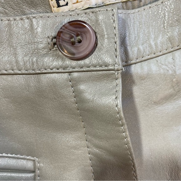 Excelled Grayish 100% Leather Vintage High Rise Motorcycle Inspired Pants NWT 8 - Picture 9 of 16